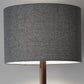 HomeRoots 59" Traditional Shaped Floor Lamp With Black Drum Shade and Walnut Wood Finish