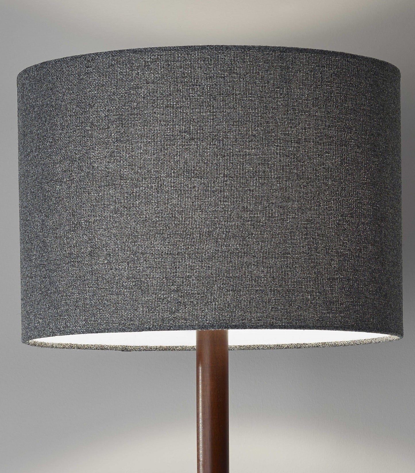 HomeRoots 59" Traditional Shaped Floor Lamp With Black Drum Shade and Walnut Wood Finish