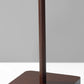 HomeRoots 59" Traditional Shaped Floor Lamp With Black Drum Shade and Walnut Wood Finish