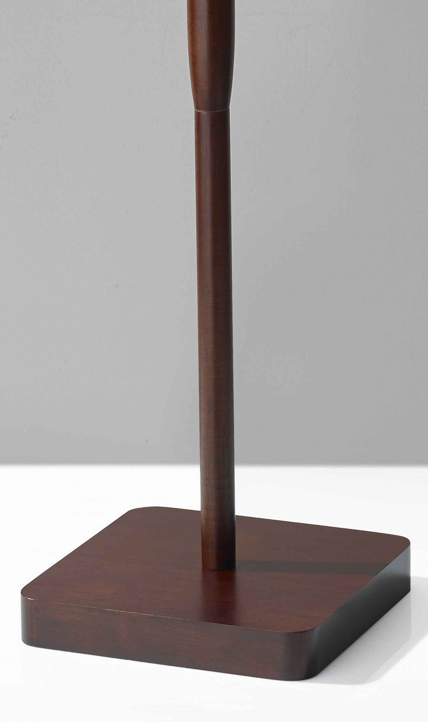 HomeRoots 59" Traditional Shaped Floor Lamp With Black Drum Shade and Walnut Wood Finish