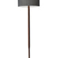 HomeRoots 59" Traditional Shaped Floor Lamp With Black Drum Shade and Walnut Wood Finish