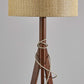 HomeRoots 59" Tripod Floor Lamp With Drum Shade and Brown Finish