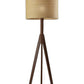 HomeRoots 59" Tripod Floor Lamp With Drum Shade and Brown Finish