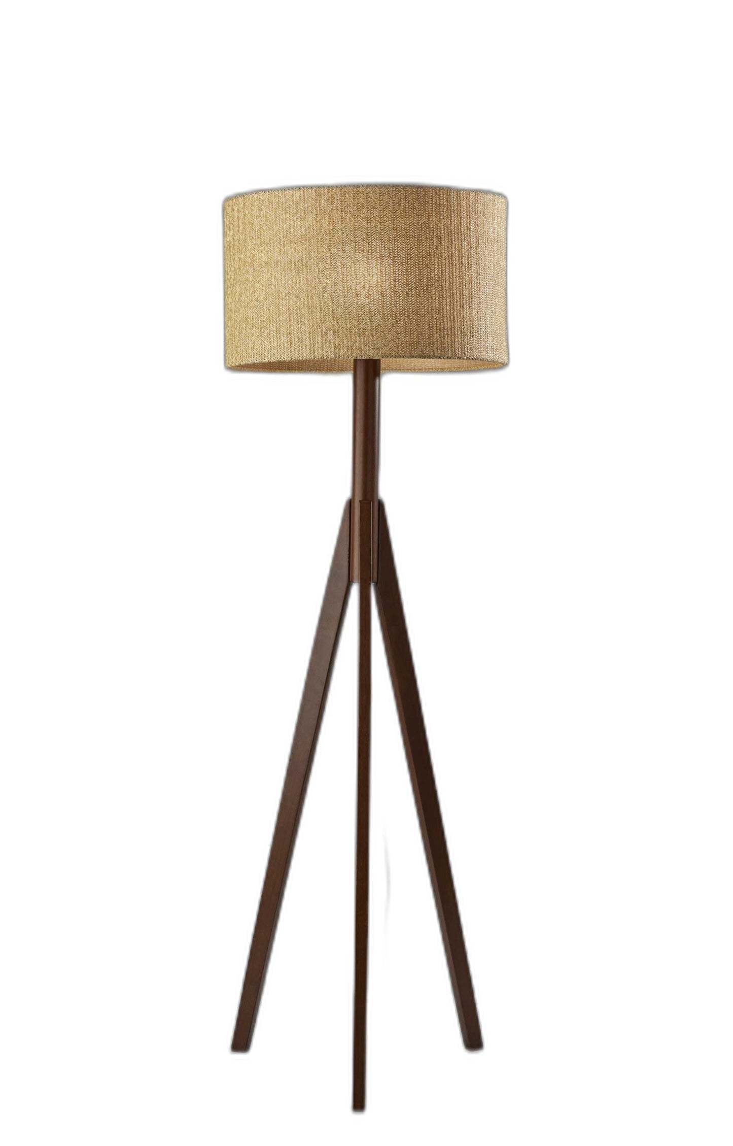 HomeRoots 59" Tripod Floor Lamp With Drum Shade and Brown Finish