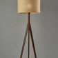 HomeRoots 59" Tripod Floor Lamp With Drum Shade and Brown Finish