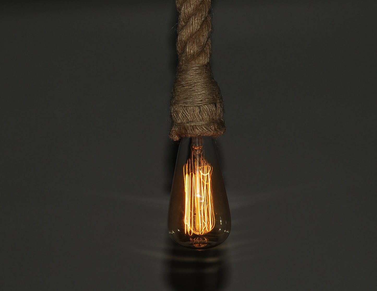 HomeRoots 5.5" x 5.5" x 36" Single Bulb Pendant Lamp With Rope Finish