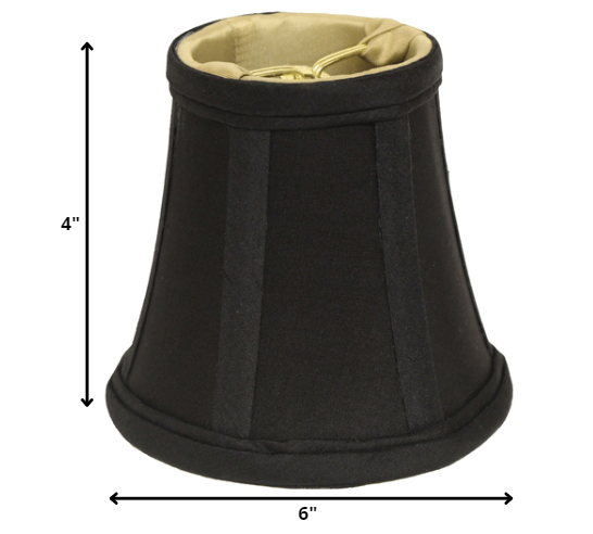 HomeRoots 6" Black and Bronze Premium Chandelier Dupioni Lampshades in Set of 6