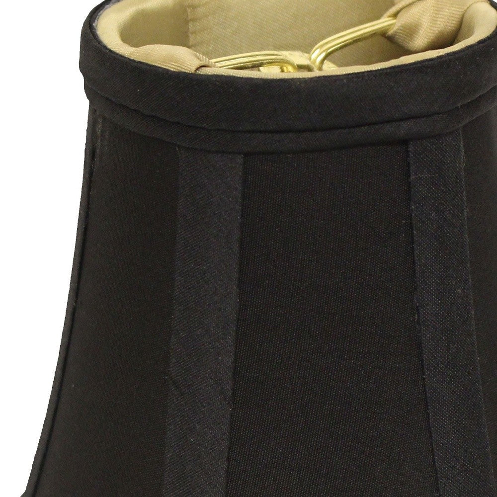 HomeRoots 6" Black and Bronze Slanted Chandelier Dupioni Lampshades in Set of 6