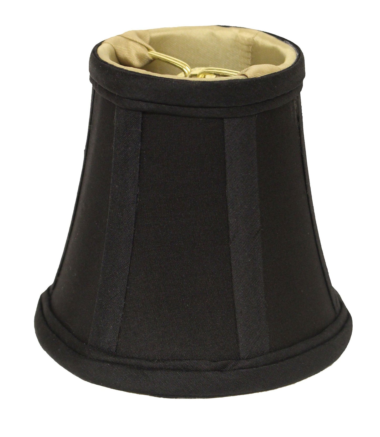 HomeRoots 6" Black and Bronze Slanted Chandelier Dupioni Lampshades in Set of 6