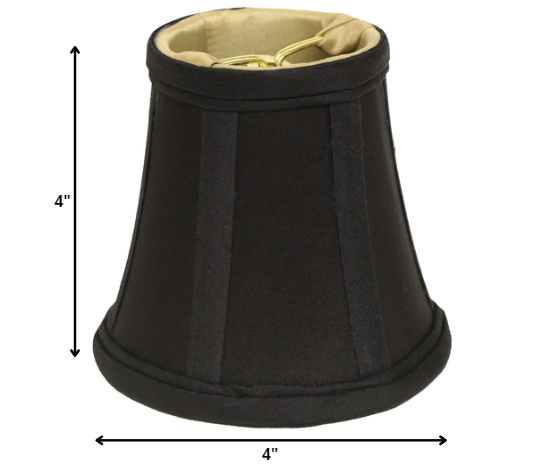 HomeRoots 6" Black and Bronze Slanted Chandelier Dupioni Lampshades in Set of 6