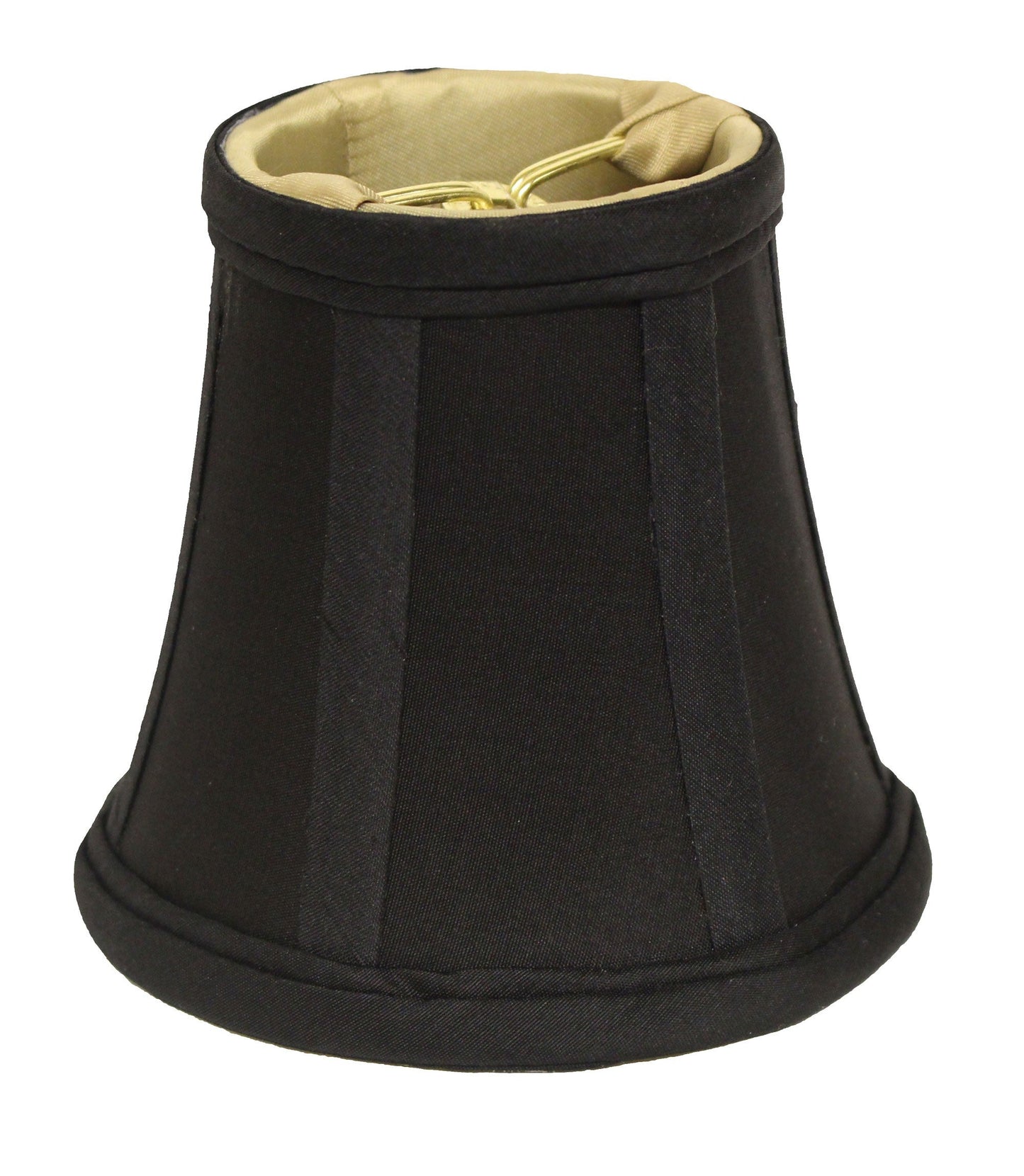 HomeRoots 6" Black and Bronze Slanted Chandelier Dupioni Lampshades in Set of 6