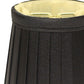 HomeRoots 6" Black and Gold Slanted Pleat Chandelier Silk Lampshades in Set of 6
