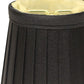 HomeRoots 6" Black and Gold Slanted Pleat Chandelier Silk Lampshades in Set of 6