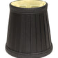 HomeRoots 6" Black and Gold Slanted Pleat Chandelier Silk Lampshades in Set of 6