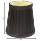HomeRoots 6" Black and Gold Slanted Pleat Chandelier Silk Lampshades in Set of 6