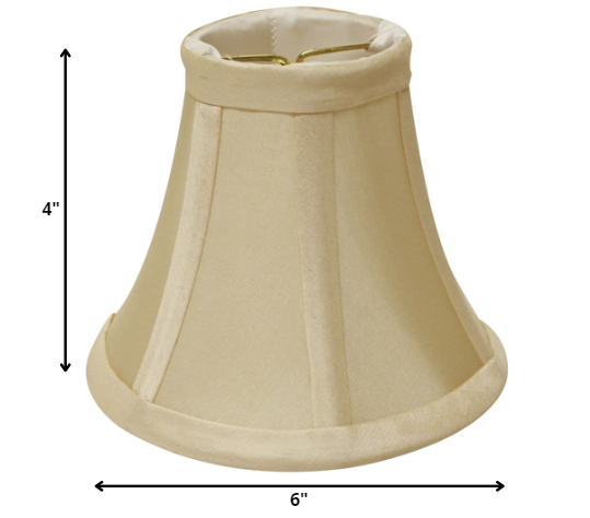 HomeRoots 6" Bright Yellow Slanted Chandelier Dupioni Lampshades in Set of 6