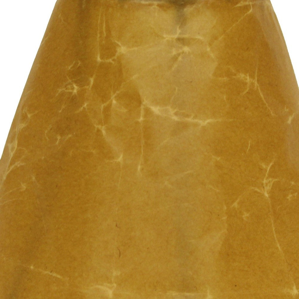 HomeRoots 6" Brown Empire Slanted Chandelier Crinkle Oil Paper Lampshades in Set of 6 Finish