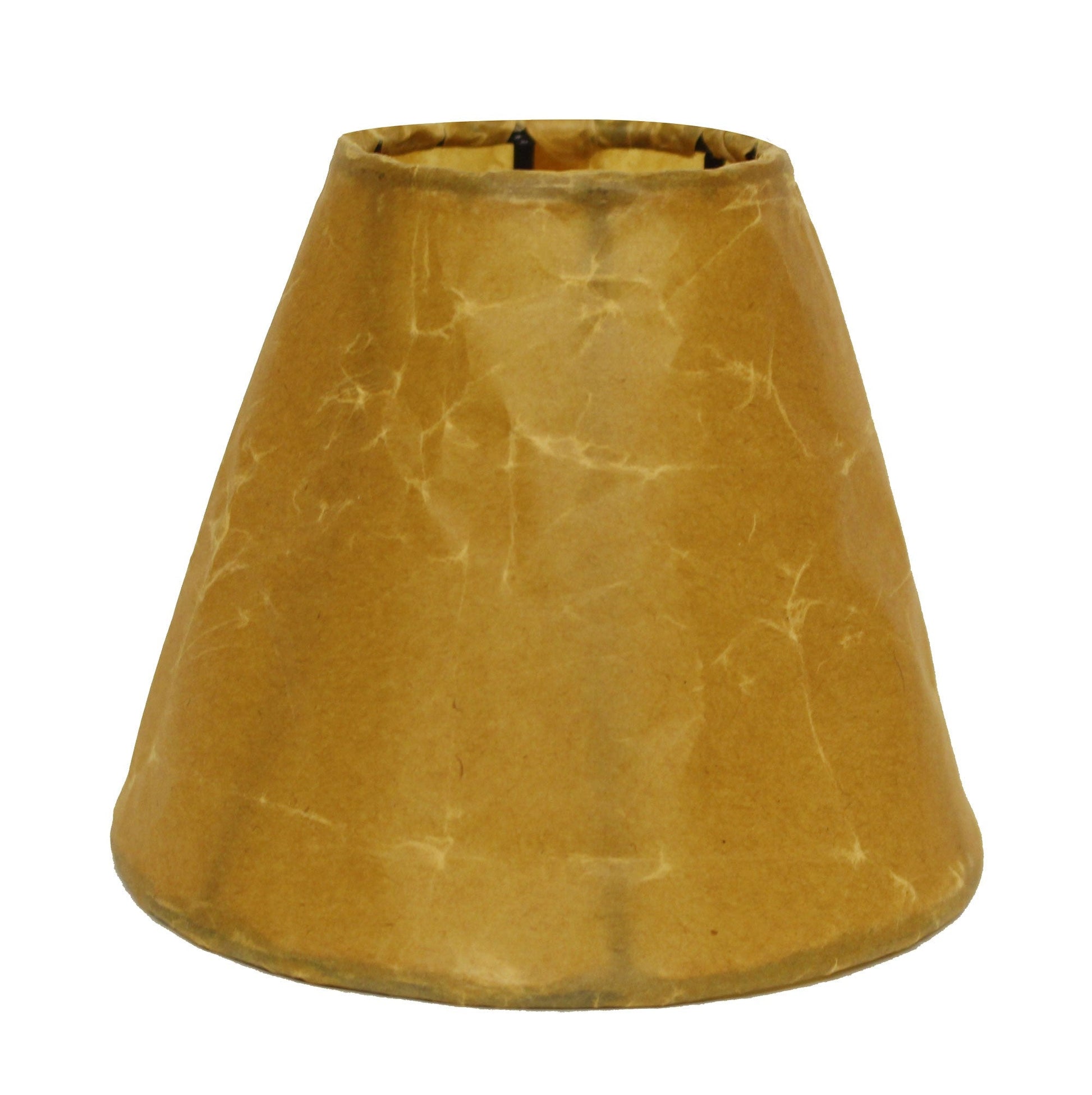HomeRoots 6" Brown Empire Slanted Chandelier Crinkle Oil Paper Lampshades in Set of 6 Finish