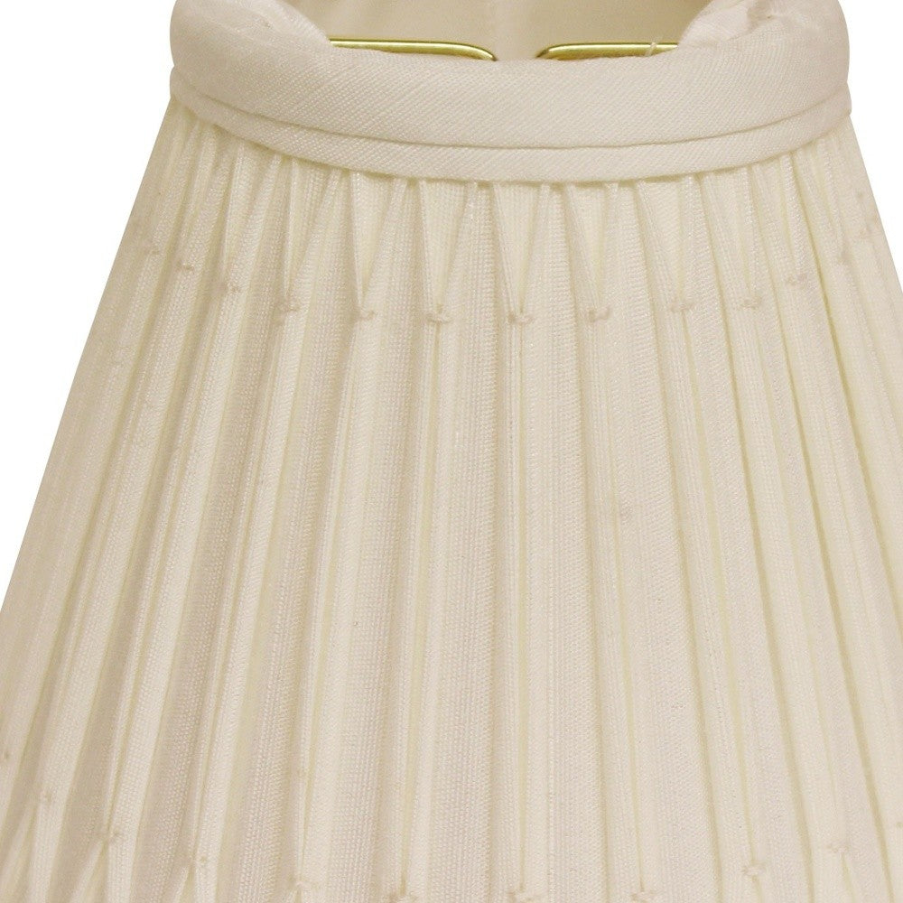 HomeRoots 6" Cream Empire Slanted Chandelier Shantung Lampshades in Set of 6