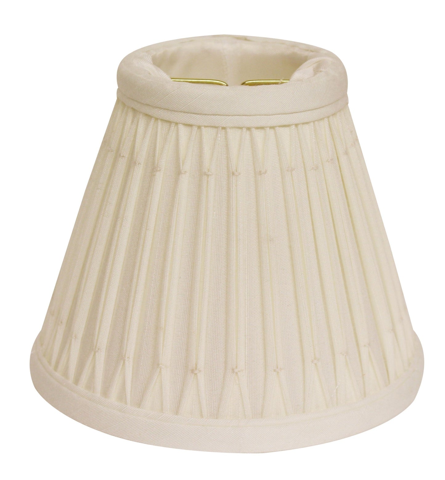 HomeRoots 6" Cream Empire Slanted Chandelier Shantung Lampshades in Set of 6