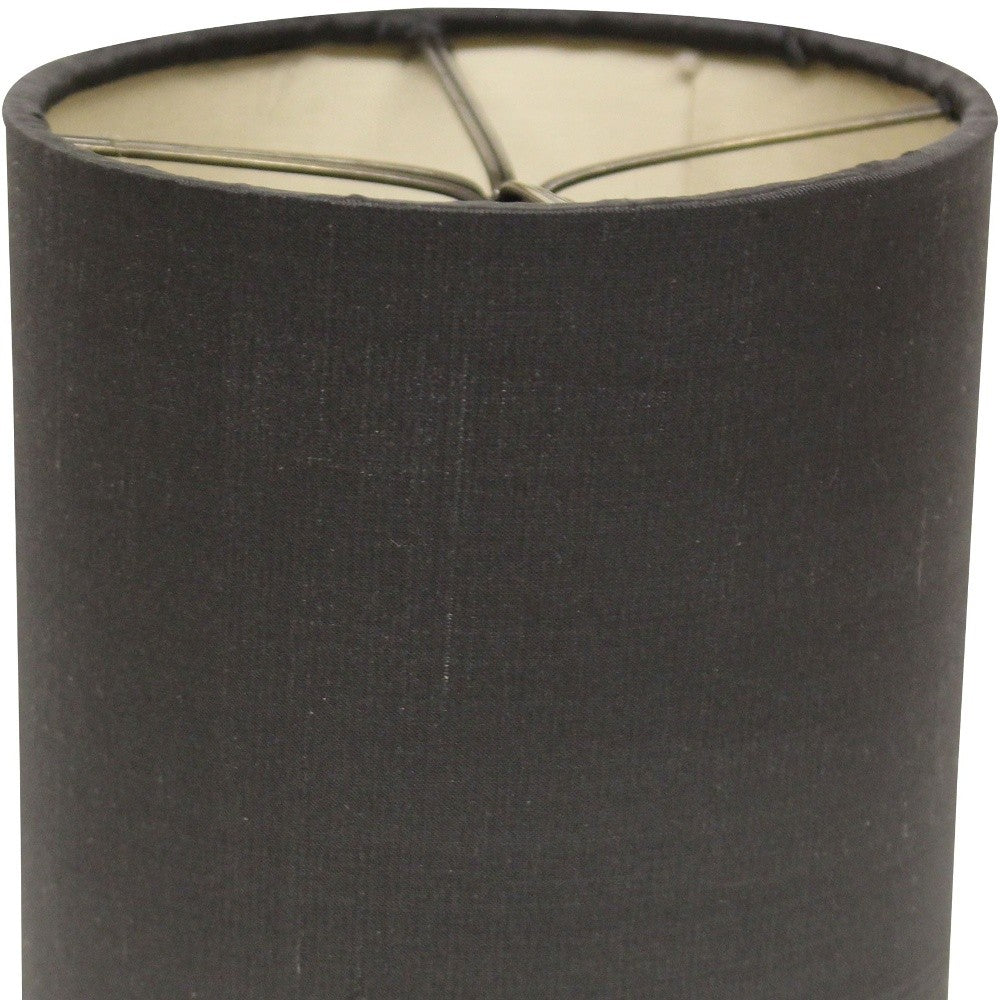 HomeRoots 6" Graphite with Natural Lining Drum Chandelier Lampshades in Set of 6
