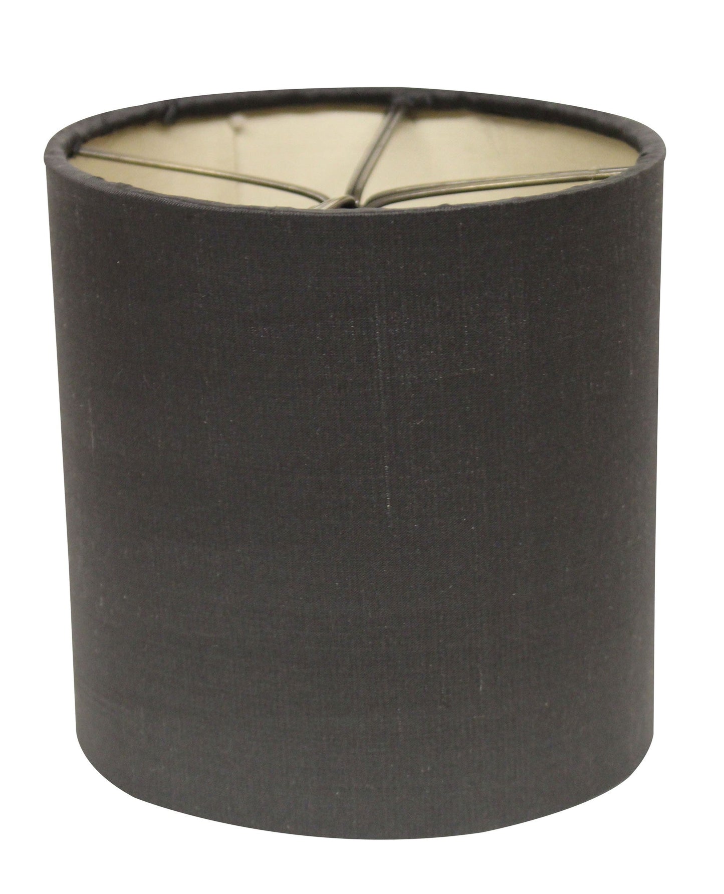 HomeRoots 6" Graphite with Natural Lining Drum Chandelier Lampshades in Set of 6