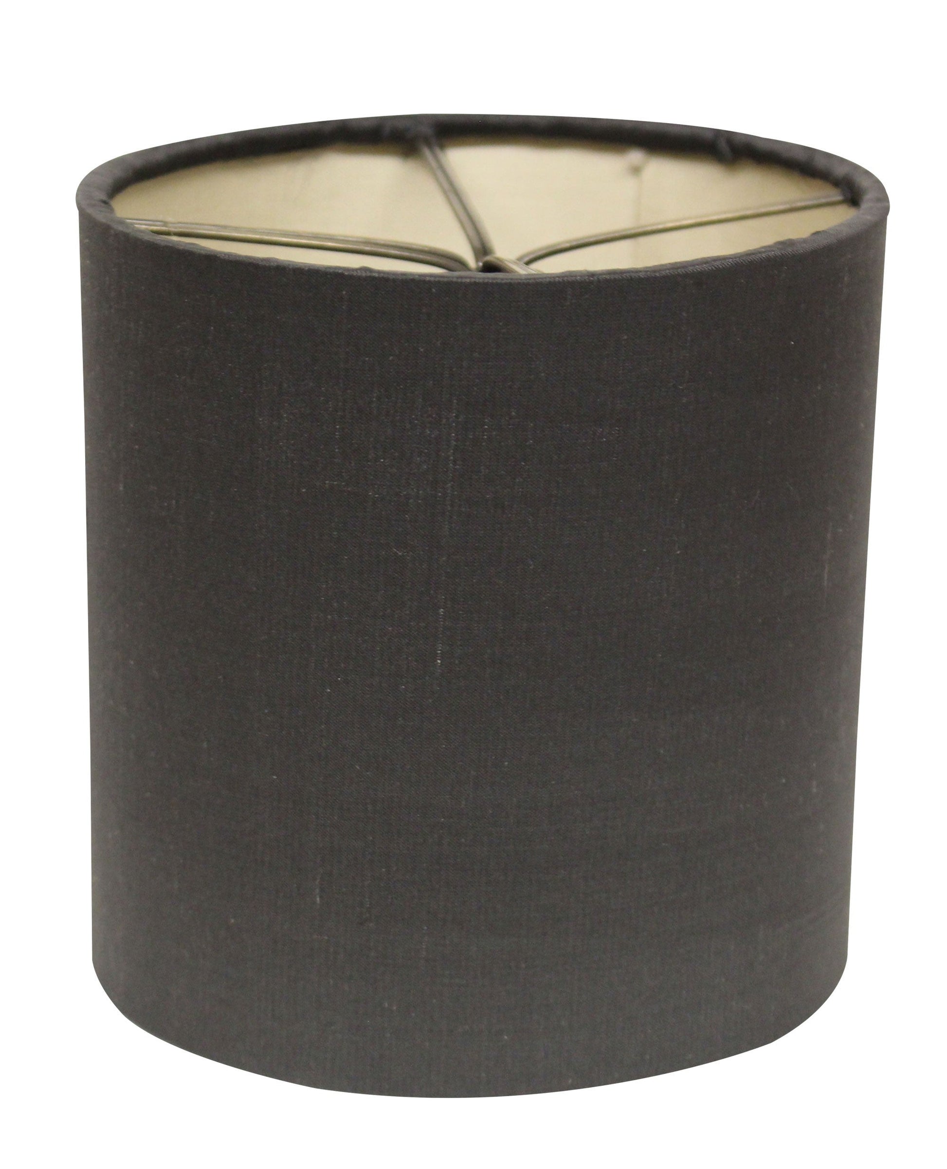 HomeRoots 6" Graphite with Natural Lining Drum Chandelier Lampshades in Set of 6