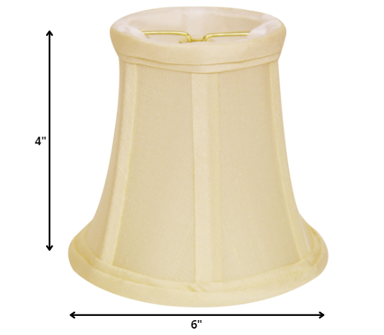 HomeRoots 6" Ivory Slanted Chandelier Dupioni Lampshades in Set of 6