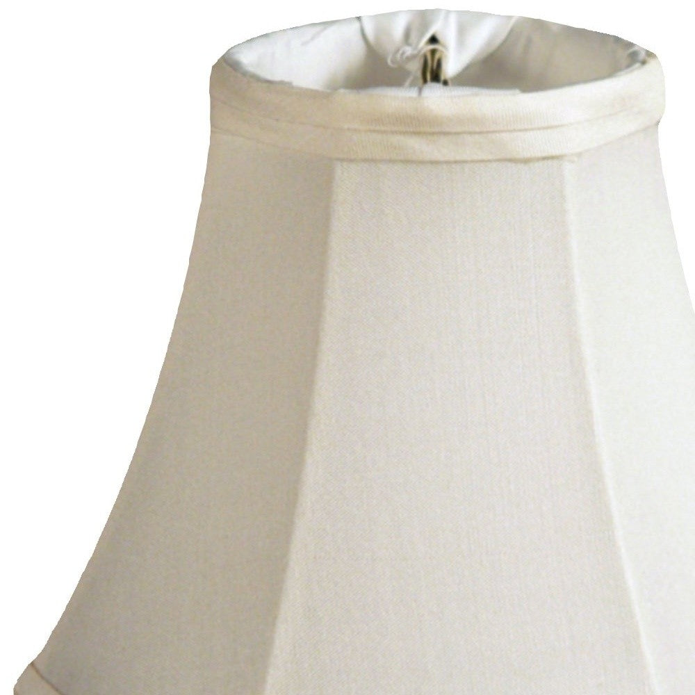 HomeRoots 6" Ivory Slanted Chandelier Pongee Shantung Lampshades in Set of 6