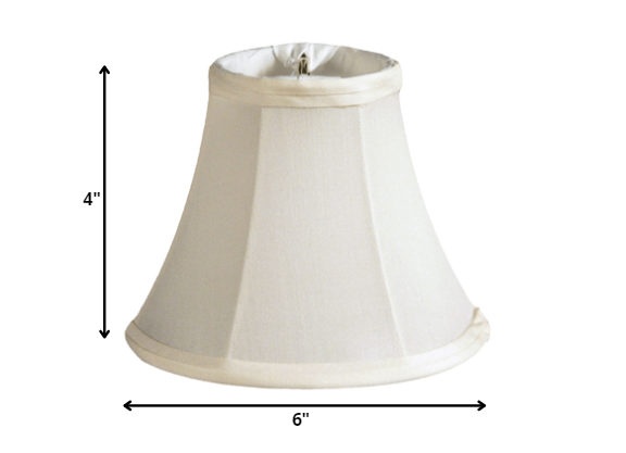 HomeRoots 6" Ivory Slanted Chandelier Pongee Shantung Lampshades in Set of 6