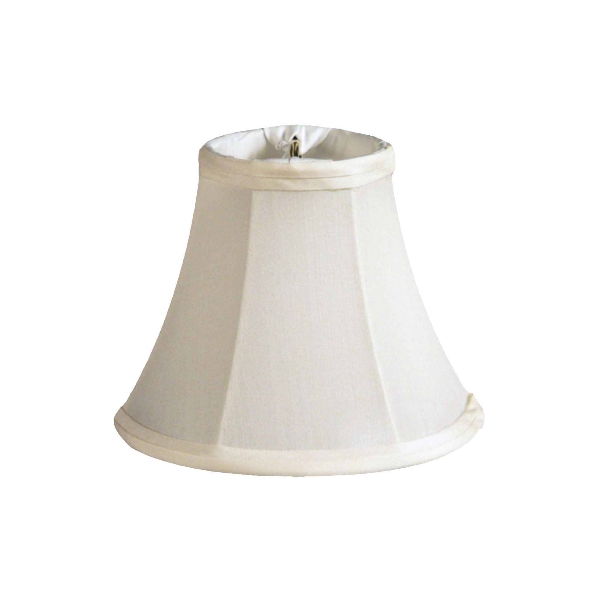 HomeRoots 6" Ivory Slanted Chandelier Pongee Shantung Lampshades in Set of 6