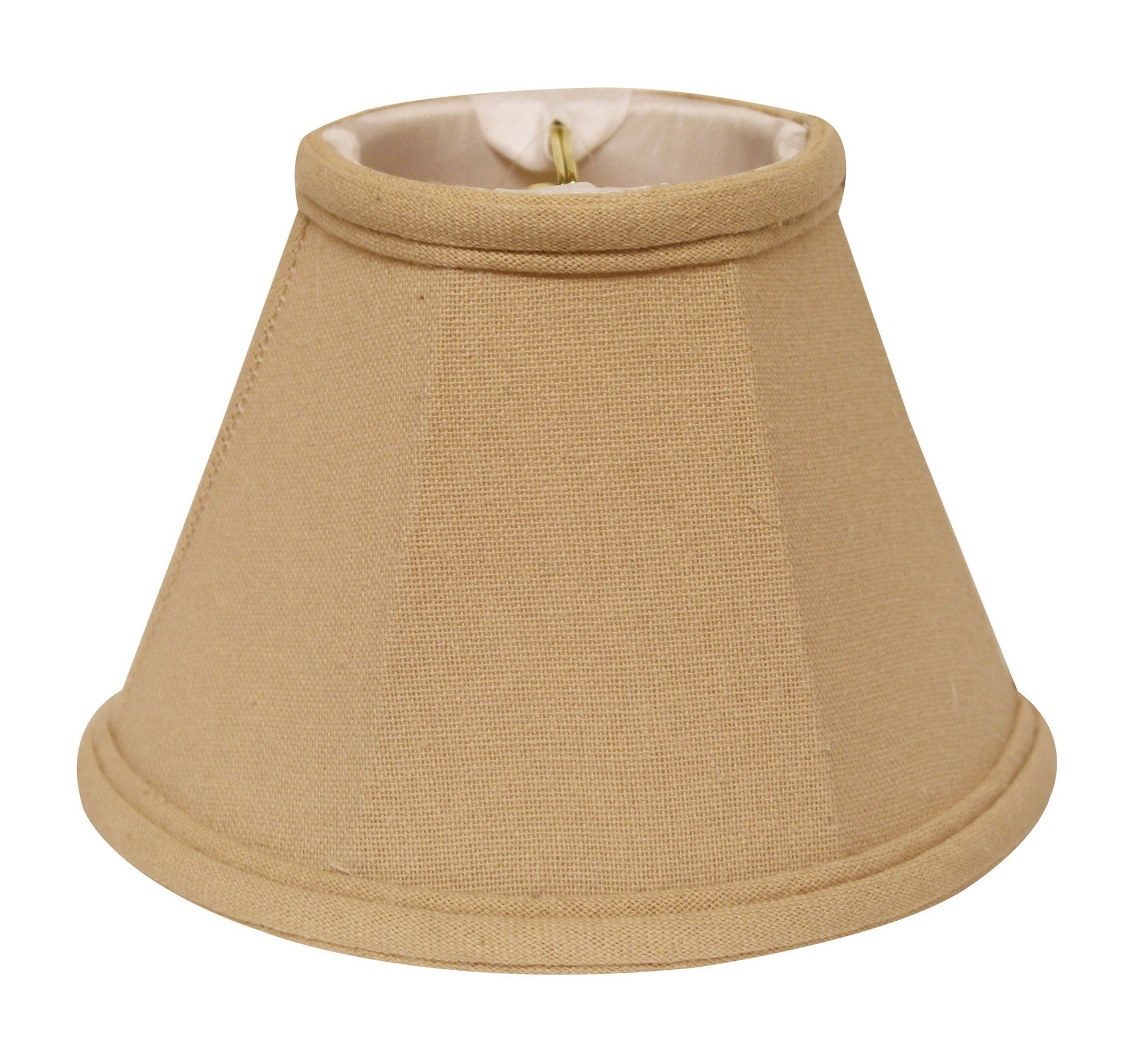 HomeRoots 6" Parchment Beige Premium Chandelier Linen Lampshades in Set of 6