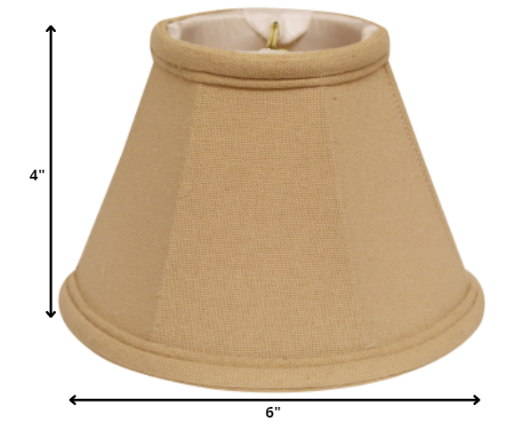 HomeRoots 6" Parchment Beige Premium Chandelier Linen Lampshades in Set of 6