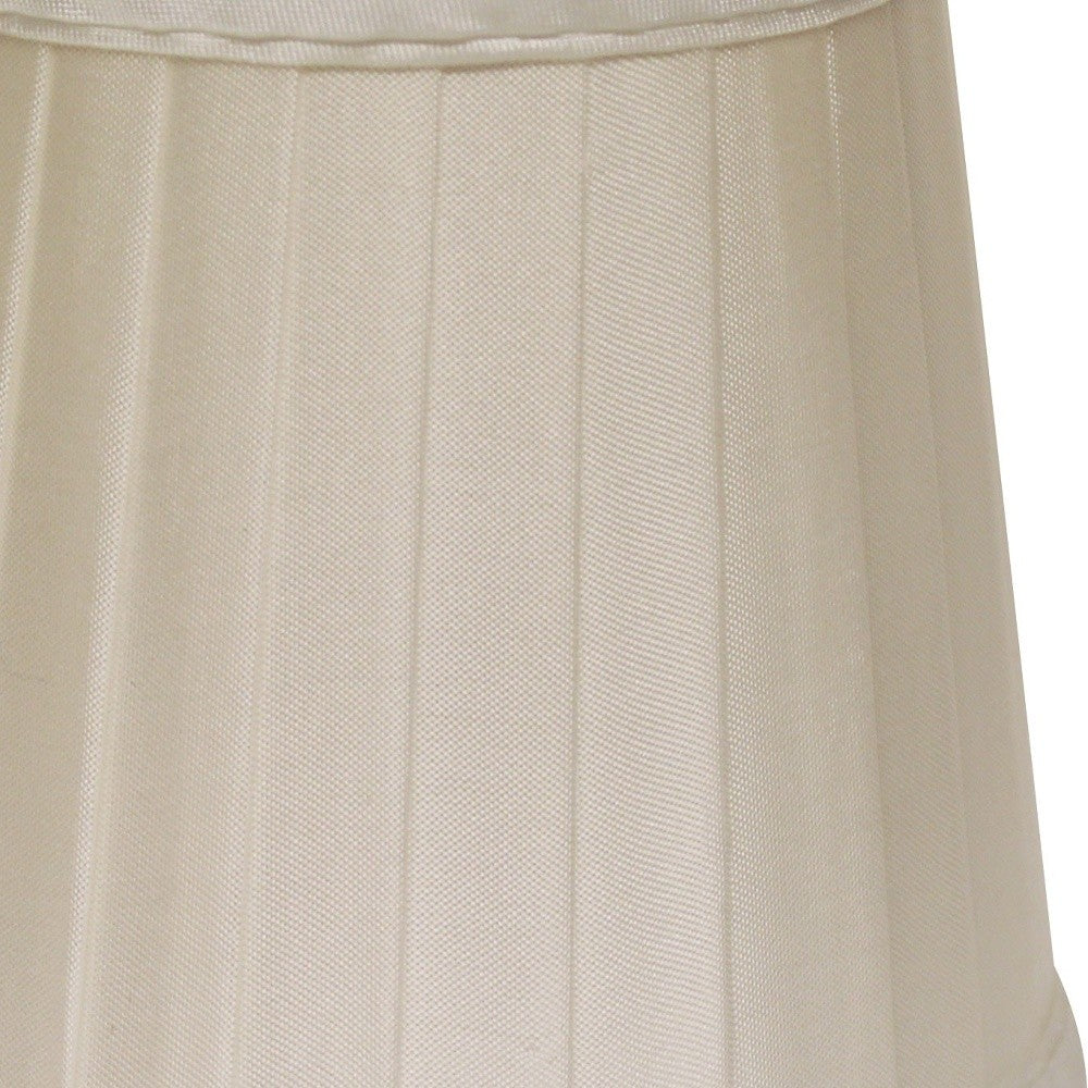 HomeRoots 6" Slate Grey Slanted Pleat Chandelier Silk Lampshades in Set of 6