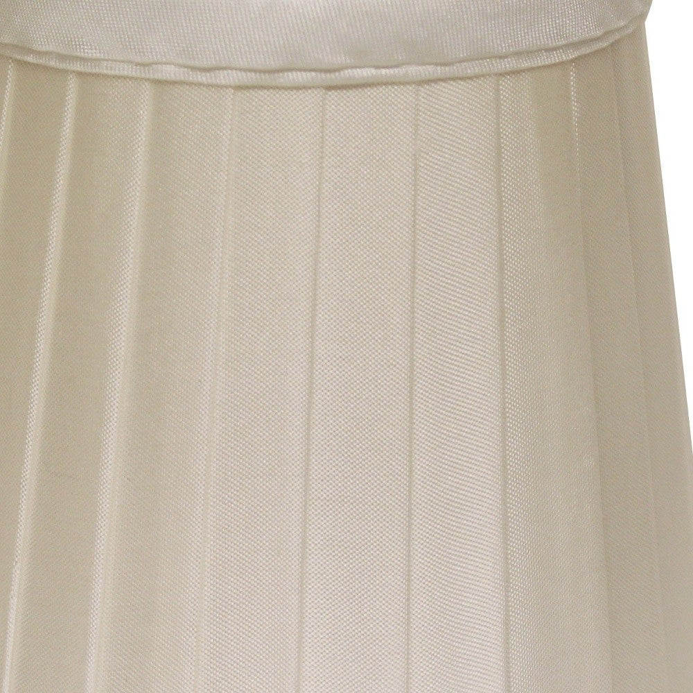 HomeRoots 6" Slate Grey Slanted Pleat Chandelier Silk Lampshades in Set of 6