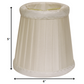 HomeRoots 6" Slate Grey Slanted Pleat Chandelier Silk Lampshades in Set of 6
