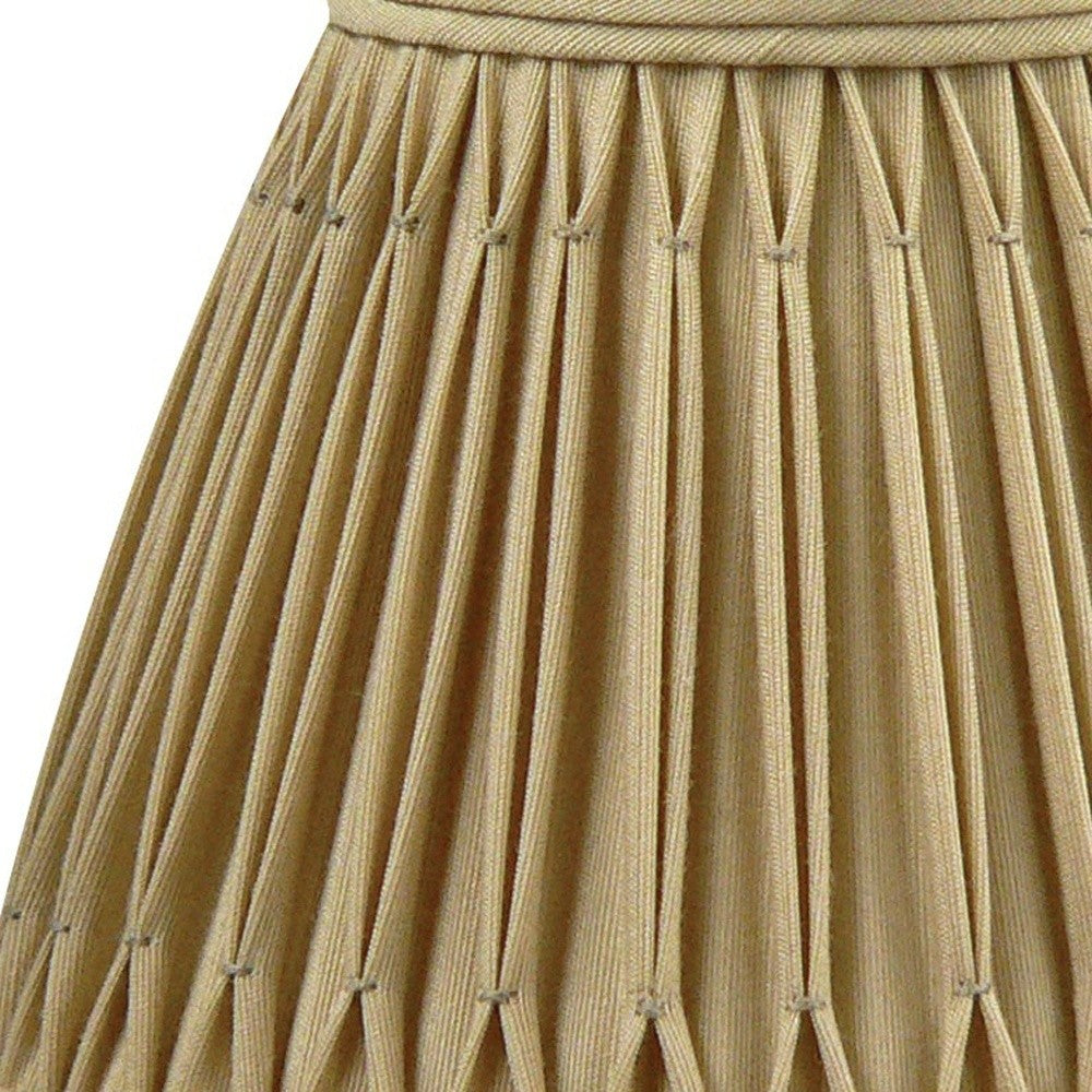 HomeRoots 6" Vintage Gold Empire Slanted Chandelier Shantung Lampshades in Set of 6