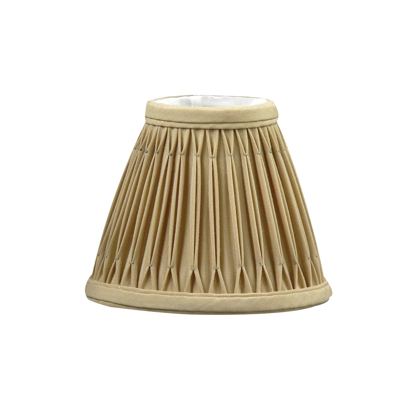 HomeRoots 6" Vintage Gold Empire Slanted Chandelier Shantung Lampshades in Set of 6