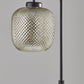 HomeRoots 60" Task Floor Lamp With Brass Globe Shade in Black Finish