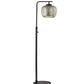 HomeRoots 60" Task Floor Lamp With Brass Globe Shade in Black Finish