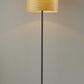 HomeRoots 60" Traditional Shaped Floor Lamp With Brown Drum Shade in Black Finish