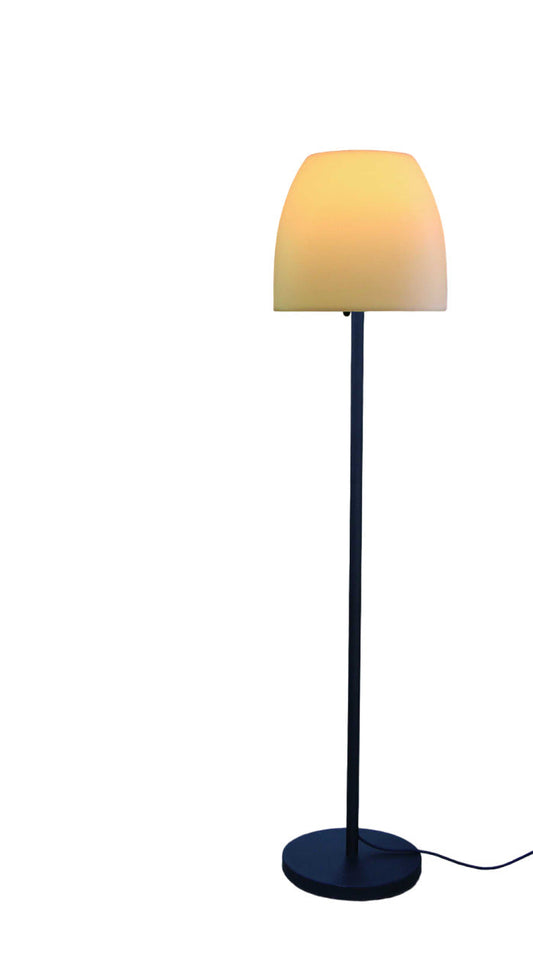 HomeRoots 60" Traditional Shaped Floor Lamp With White Bowl Shade and Black Finish
