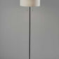 HomeRoots 60" Traditional Shaped Floor Lamp With White Drum Shade and Black Finish