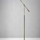 HomeRoots 61" Adjustable Floor Lamp With Dimmable LED Light and Brass Metal Finish