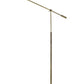 HomeRoots 61" Adjustable Floor Lamp With Dimmable LED Light and Brass Metal Finish