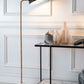 HomeRoots 61" Black And Gold Floor Lamp With White Marble Finish