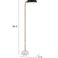 HomeRoots 61" Black And Gold Floor Lamp With White Marble Finish