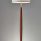 HomeRoots 61" Solid Wood Traditional Shaped Floor Lamp With White Drum Shade and Brown Finish