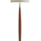 HomeRoots 61" Solid Wood Traditional Shaped Floor Lamp With White Drum Shade and Brown Finish