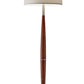 HomeRoots 61" Solid Wood Traditional Shaped Floor Lamp With White Drum Shade and Brown Finish